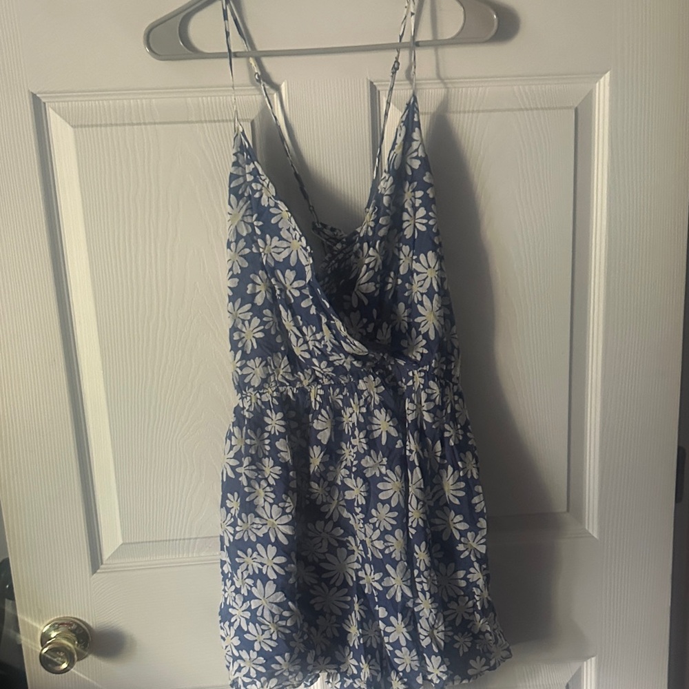 American Eagle Outfitters Blue and White Floral Midi Dress